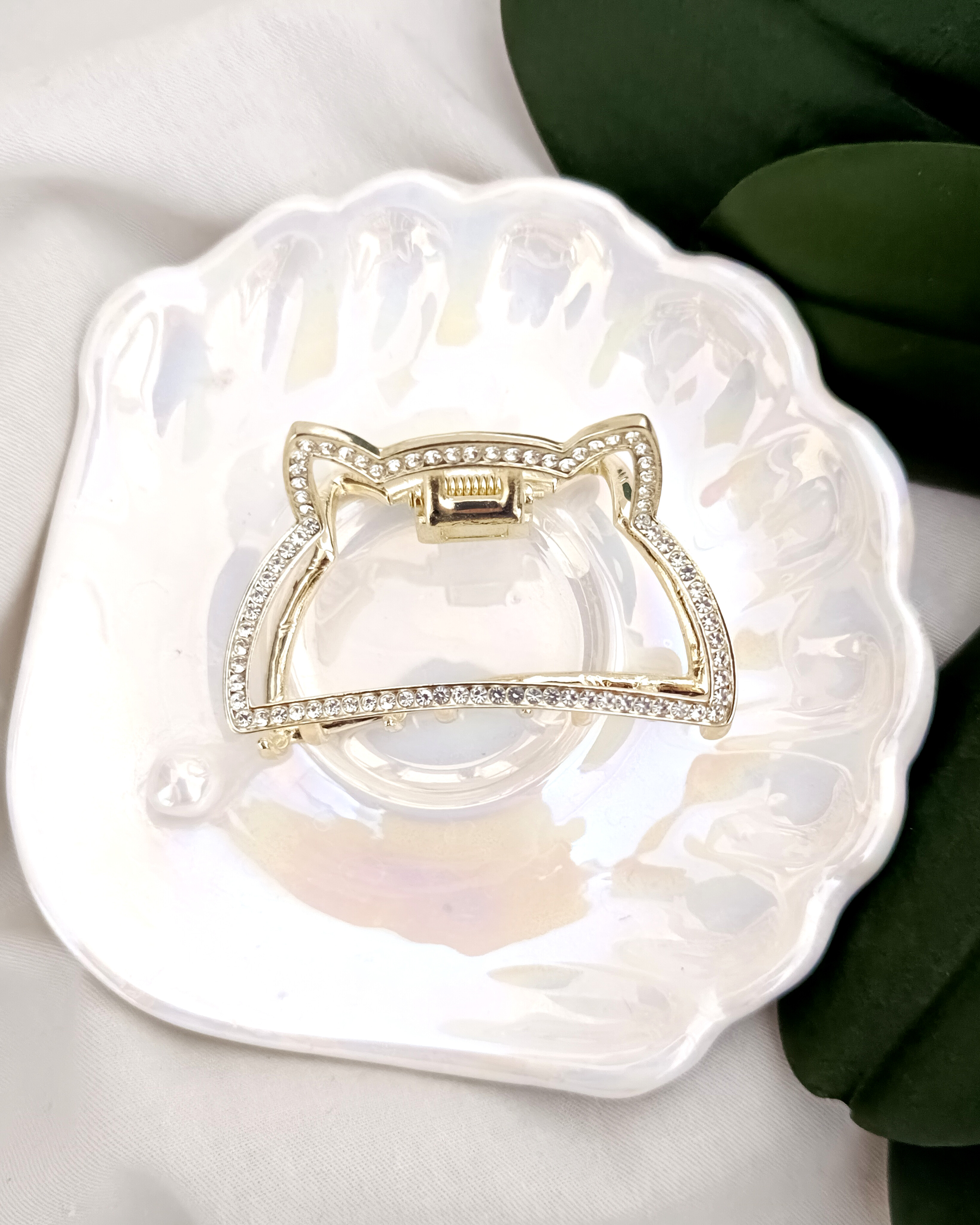 کلیپس مو فلزی طرح گربه نگین دار 🐱✨ - مدل وارداتی نشکن رنگ ثابت