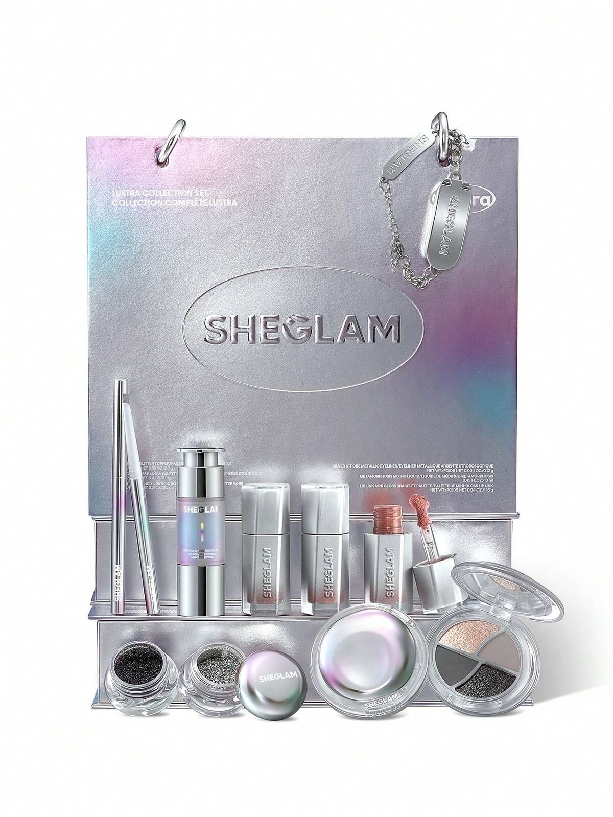 پک کامل آرایشی لوسترا شیگلم SHEGLAM مدل LUSTRA COLLECTION SET | کالکشن لوسترا کرومی و متالیک